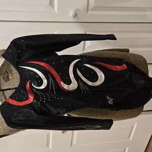 Alpha Factor Black, Red and Silver Leotard